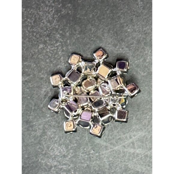 Vintage Faceted Rhinestone Brooch Dress Pin - Picture 4 of 5